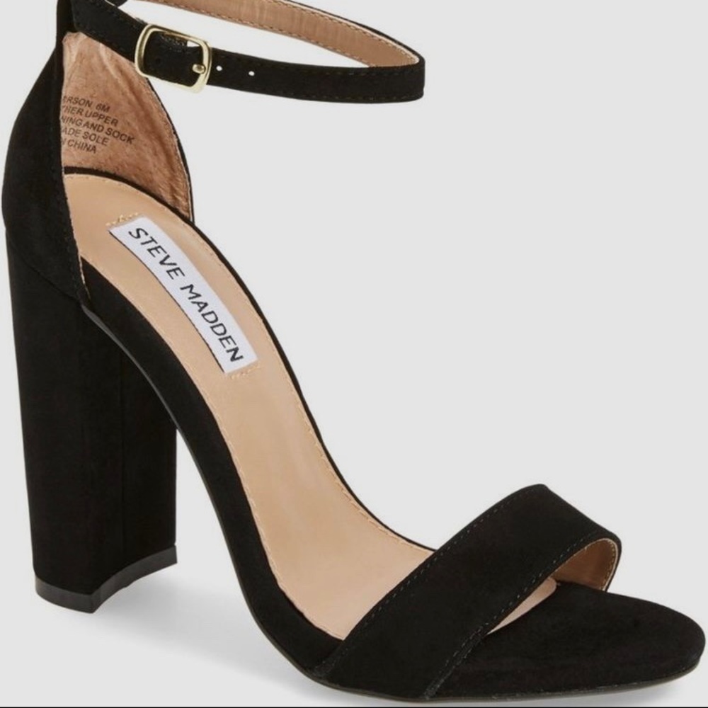 Steve Madden Black Suede Heels